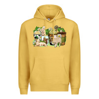 Antique Gold sheep coffee cups Premium Hoodie - Zillion Design Studio