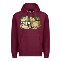 Burgundy sheep coffee cups Premium Hoodie - Zillion Design Studio