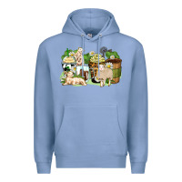 Colony Blue sheep coffee cups Premium Hoodie - Zillion Design Studio