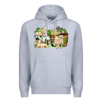 Heather Grey sheep coffee cups Premium Hoodie - Zillion Design Studio