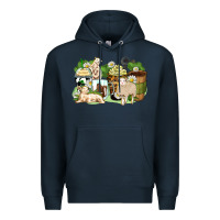 Navy sheep coffee cups Premium Hoodie - Zillion Design Studio