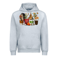 Heather Grey coffee cups indian headdress Urban Hoodie - texasbilliewilder