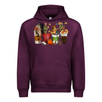 Mauve Wine coffee cups indian headdress Urban Hoodie - texasbilliewilder