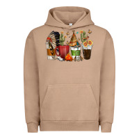 Pigment Burro coffee cups indian headdress Urban Hoodie - texasbilliewilder