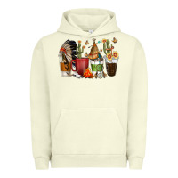 Pigment Pistachio coffee cups indian headdress Urban Hoodie - texasbilliewilder