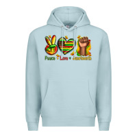 Blue Mist peace love juneteenth Premium Hoodie - texasbilliewilder