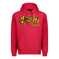 Cardinal peace love juneteenth Premium Hoodie - texasbilliewilder