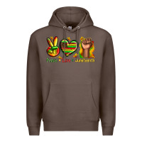 Coffee peace love juneteenth Premium Hoodie - texasbilliewilder