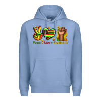 Colony Blue peace love juneteenth Premium Hoodie - texasbilliewilder