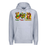 Heather Grey peace love juneteenth Premium Hoodie - texasbilliewilder