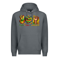Rock peace love juneteenth Premium Hoodie - texasbilliewilder
