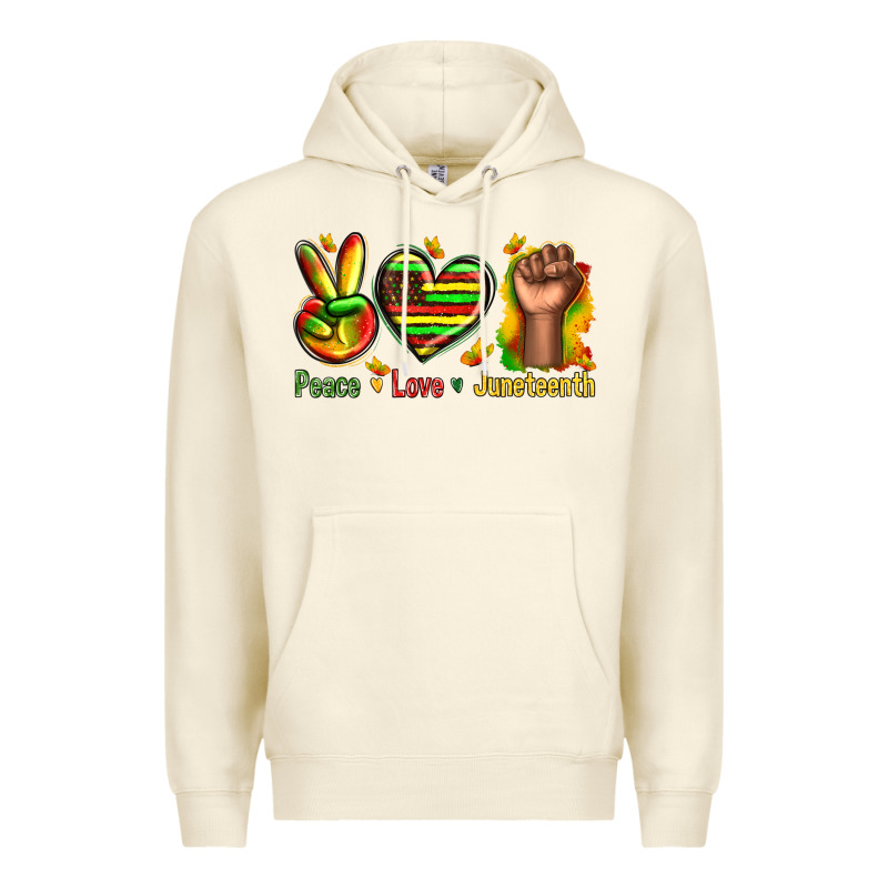 Peace Love Juneteenth Premium Hoodie by texasbilliewilder | Teevron
