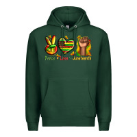 Sports Green peace love juneteenth Premium Hoodie - texasbilliewilder