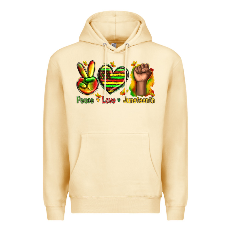 Peace Love Juneteenth Premium Hoodie by texasbilliewilder | Teevron