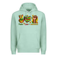 Seafoam peace love juneteenth Premium Hoodie - texasbilliewilder