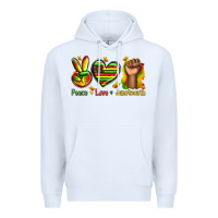 White peace love juneteenth Premium Hoodie - texasbilliewilder
