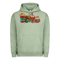 Pigment Oil Green cowboy coffee cups Urban Hoodie - texasbilliewilder