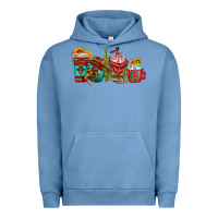 Pigment Pebble Blue cowboy coffee cups Urban Hoodie - texasbilliewilder