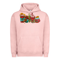 Pigment Salmon cowboy coffee cups Urban Hoodie - texasbilliewilder
