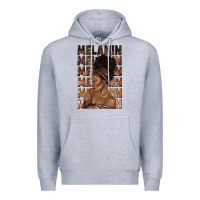 Heather Grey melanin melanin melanin with afro girl Premium Hoodie - texasbilliewilder