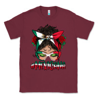 Burgundy Mexicana Messy Bun Mama Classic Tee - BundleAndBundleShop