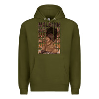 Army Green melanin melanin melanin with afro girl Premium Hoodie - texasbilliewilder