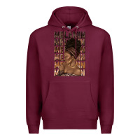 Burgundy melanin melanin melanin with afro girl Premium Hoodie - texasbilliewilder