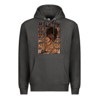 Charcoal Heather melanin melanin melanin with afro girl Premium Hoodie - texasbilliewilder