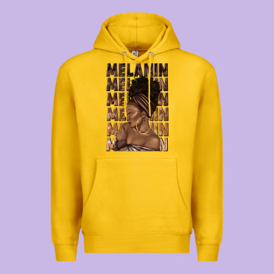 Melanin Melanin Melanin With Afro Girl Premium Hoodie Designed By Texasbilliewilder
