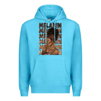 Ocean Blue melanin melanin melanin with afro girl Premium Hoodie - texasbilliewilder