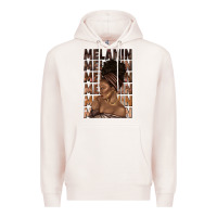 Pale Pink melanin melanin melanin with afro girl Premium Hoodie - texasbilliewilder