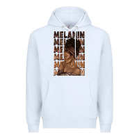 White melanin melanin melanin with afro girl Premium Hoodie - texasbilliewilder