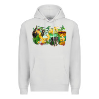 Dove Grey monkey coffee cups Premium Hoodie - Zillion Design Studio