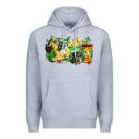 Heather Grey monkey coffee cups Premium Hoodie - Zillion Design Studio