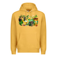 Mustard monkey coffee cups Premium Hoodie - Zillion Design Studio