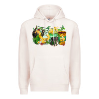 Pale Pink monkey coffee cups Premium Hoodie - Zillion Design Studio
