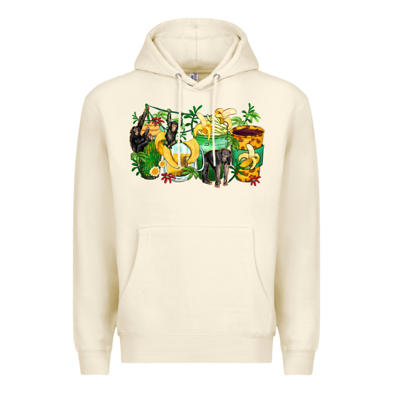 Monkey Coffee Cups Premium Hoodie by Zillion Design Studio | Teevron