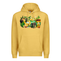 Antique Gold monkey coffee cups Premium Hoodie - Zillion Design Studio