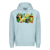 Blue Mist monkey coffee cups Premium Hoodie - Zillion Design Studio