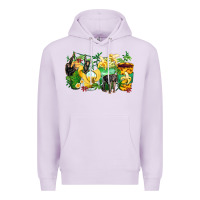 Lilac monkey coffee cups Premium Hoodie - Zillion Design Studio
