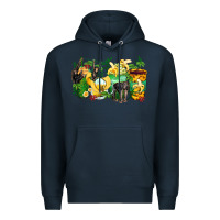 Navy monkey coffee cups Premium Hoodie - Zillion Design Studio