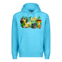 Ocean Blue monkey coffee cups Premium Hoodie - Zillion Design Studio