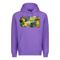 Purple monkey coffee cups Premium Hoodie - Zillion Design Studio