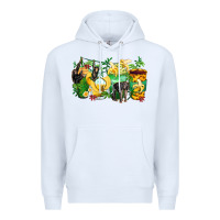 White monkey coffee cups Premium Hoodie - Zillion Design Studio