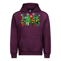 Mauve Wine christmas trees with tennis Urban Hoodie - Zillion Design Studio