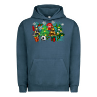 Pigment Midnight Navy christmas trees with tennis Urban Hoodie - Zillion Design Studio