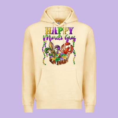 Happy Mardi Gras Fleur De Lis King Cake Crawfish Premium Hoodie Designed By Ranaportraitstore