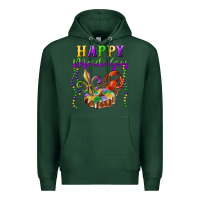 Sports Green Happy Mardi Gras Fleur De Lis King Cake Crawfish Premium Hoodie - RanaPortraitStore