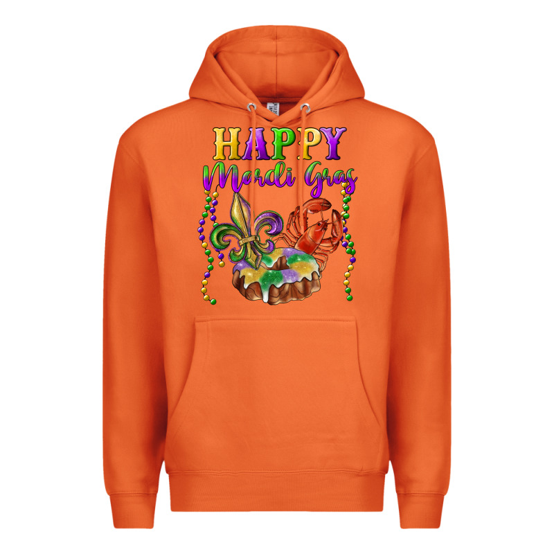 Happy Mardi Gras Fleur De Lis King Cake Crawfish Premium Hoodie by RanaPortraitStore | Teevron
