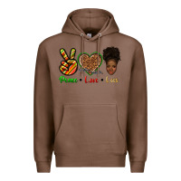 Chestnut peace love locs Premium Hoodie - texasbilliewilder